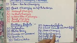 Battery charging methods & BATTERY DEFECTS