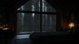 Quarto Silencioso Para um Sono Profundo • Chuva Tranquila da Floresta & Varanda Sombria