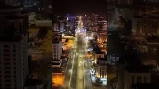 fujairah drone shot night view