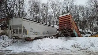 RBMN Derailment in Old Forge PA | Derailment clean up footage plus photos!