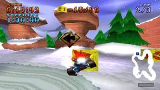 Crash Team Racing (NTSC) 101% Walkthrough - Part 57 - Blizzard Bluff [Platinum Relic]