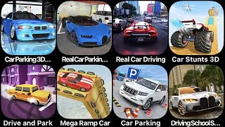 Car Parking 3D, Real Car Parking, Real Car Driving, Car Stunts 3D, Drive and Park, Mega Ramp Car