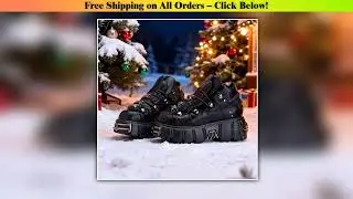 2025 New Brand Punk Style Women Shoes Lace-up heel height 6CM Platform Shoes Woman Rock Boots