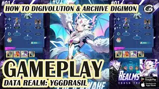 Data Realm: Yggdrasil: геймплей #2. Как осуществить дигиэволюцию и заархивировать дигимонов — моб...