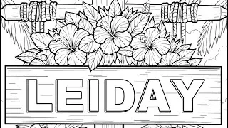 Tropical Celebration: Lei Day&rsquo;s Colorful Traditions Color by Number Zen Color app #coloringbook