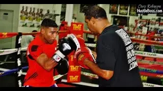 Yuriorkis Gamboa sharp mittwork inside the Mayweather Boxing Club [Sep 2015]