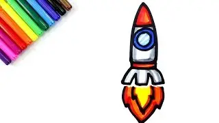 How to Draw a Cartoon Rocket Coloring Pages for Kids | Draw a Rocket | Art4Kids
