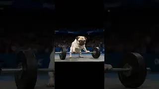 Thug Pug weightlifting skills stuns the crowd #pug #funny #animation #animals @AmateurShorts-H20