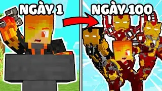 JACKVN 100 NGÀY CHẾ TẠO BỘ GIÁP NGƯỜI SẮT TRONG MINECRAFT*THỬ THÁCH TRỞ THÀNH IRON MAN