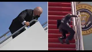 perezida wa America ahanuka ishuro 3 zese yurira mundege airforce one
