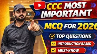 CCC Most Important MCQ 2026 🔥 | 100% Exam Oriented | Top Expected Questions | Study with Raj 