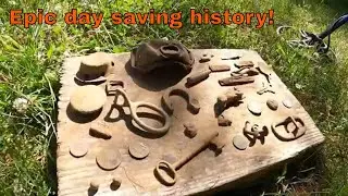 History Saved! EPIC day Metal Detecting an old homesite