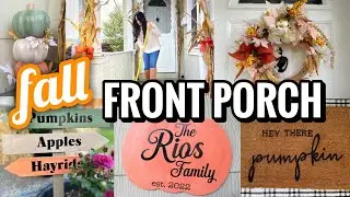 FALL FRONT PORCH CLEAN AND DECORATE WITH ME 2022 | AUTUMN PORCH DECOR IDEAS | @GENELIZQ