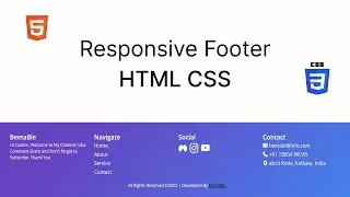 Responsive Footer in HTML and CSS for Beginners Tutorial in Hindi | Website footer design #website