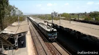 indiantrains@ fast express trains double action at naigaon railway station/ thane, india