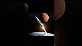 The rocket travels to Mars.