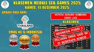 EMAS KE 6 INDONESIA ~ Update Medali Sea Games 2025 Hari Ini Kamis 11 Desember 2025
