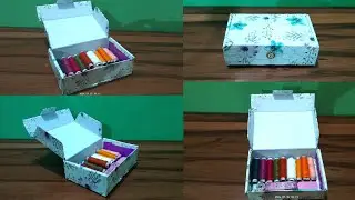 Diy Thread space saving box | How to make Thread organiser using cardboard box #trending #viral #diy