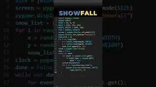 Simulation of Snowfall in Python using PyGame #coding #shorts #programming
