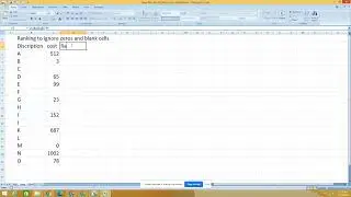 Ranking the values from given dataset to ignore zeros and blank cells