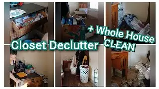 Clean with Me! Closet Declutter/ Organize/ Entryway Makover / Laundry