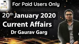16 January Current Affairs 2020 by Dr Gaurav Garg Study IQ - Current Affairs 2020 in English