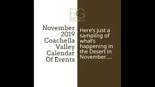 November 2019 Coachella Valley Calendar Of Events