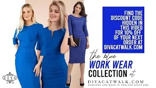 Blue Workwear Collection: Blue Dresses for Work, Navy Blue Pencil Dresses to Wear to Work.