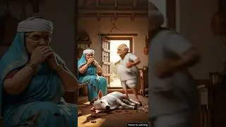 The calf feed oranges to the hungry grandmother 😢 #ai #cow #save
