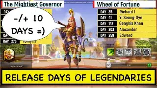 LEGENDARY COMMANDERS / Release days of legendary commanders in Rise of Kingdoms