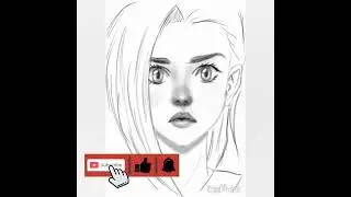 how to draw a beautiful  anime girl  - semi realistic with Loomis method  (using ibis paint)
