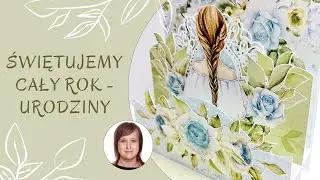Urodzinowa kartka zielono-niebieska - 