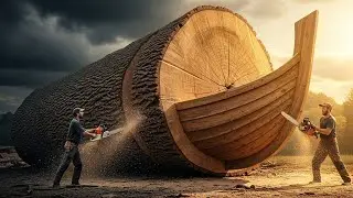 How a Giant Tree Is Turned Into a Wooden Boat | Inside Traditional Craftsmanship