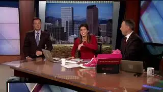 News anchor uses T-Mobile SideKick Shoe Phone to prank co-anchor in Denver on Fox31 Morning news