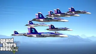 GTA 5 Formation Flying With The Aeroknots F-18 Flight Demonstration Team In FiveM