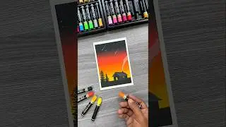 🌌 Cozy Night Sky Painting with Oil Pastels | Easy Sunset to Night Gradient Art