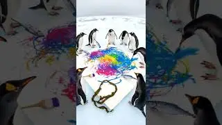 group of penguins enjoying on the ice 🐻&zwj;❄️🦭🐟 #viralvideo #penguin #bolleywoodsong #drance #art#party