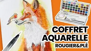 Peindre un renard à l'aquarelle avec le coffret 50 demi-godets Rougier&Plé