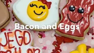 Bacon and Eggs Royal Icing Sugar Cookies