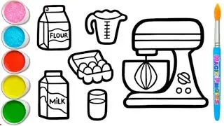 Dough mixer drawing for beginners for kids and toddlers| kids drawing.