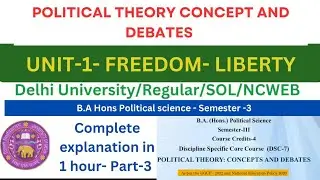 UNIT-1- POLITICAL THEORY CONCEPTS AND DEBATES - BA HONS POLITICAL SCIENCE- SEMESTER 3- PART- 3