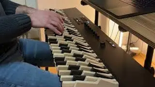 Having fun with the Rhodes MK8 plugin and my Jank&oacute; keyboard