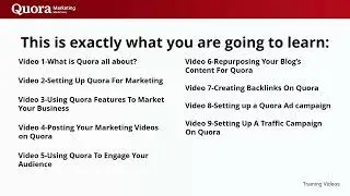 Quora Marketing - Introduction Video