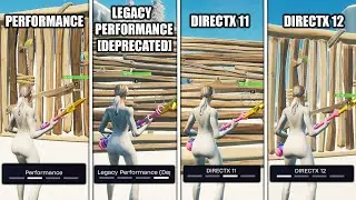 Режим производительности Fortnite против режима Legacy Performance против режима DirectX 11 проти...