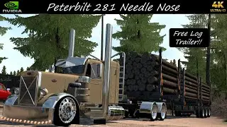 *Peterbilt 281* Logs Delivery Aberdeen to Longview *Weather_8K/TAA* ATS 4K 1.50