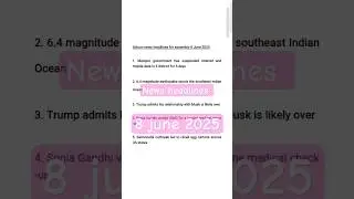 News headlines in english for school assembly 8 June 2025 #newsheadlines #upscnews