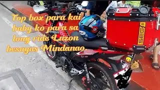Xrm 125 fi my top box na, ready para sa Luzon besayas SIARGAO soon.
