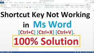 ms word shortcut key not working . 100% Fix . 2022 .