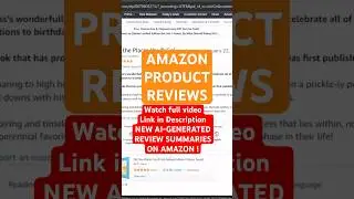 AI-GENERATED REVIEW SUMMARIES ON AMAZON ! Part 1  #shorts #AI