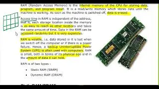 33 Introduction to Computing   RAM